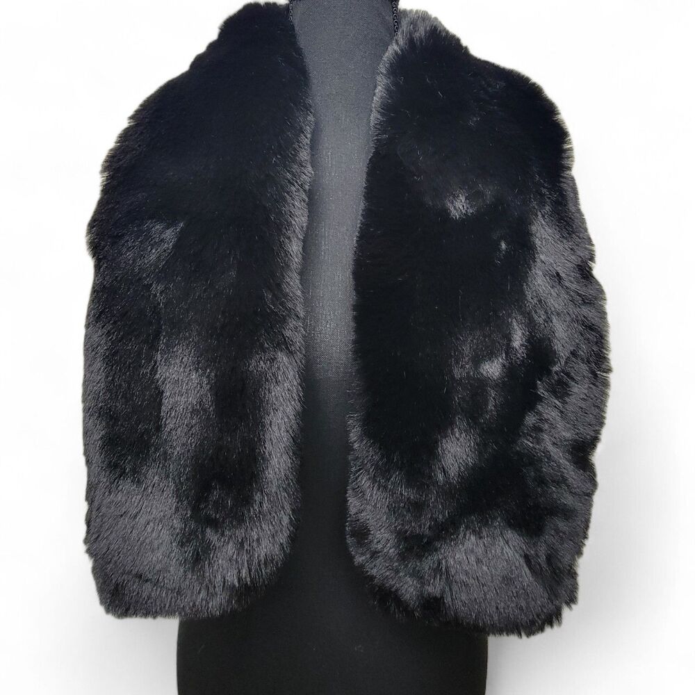 NWT Adrienne Vittadini Faux Fur Scarf Wrap Classic Glam Cocktail Party Formal